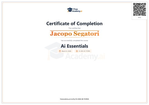 Certificazione AI Essentials - Certificate