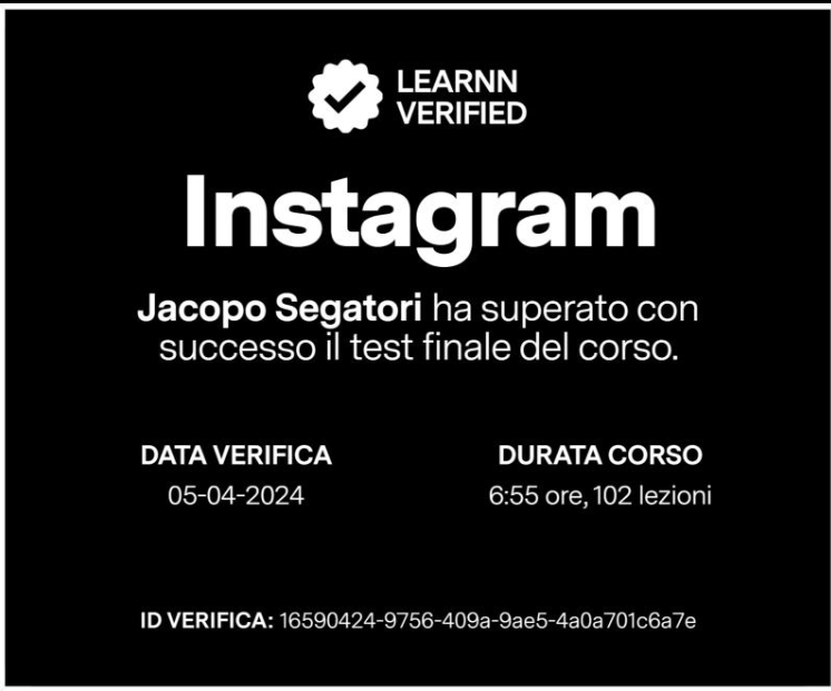 Certificazione Instagram - Meta