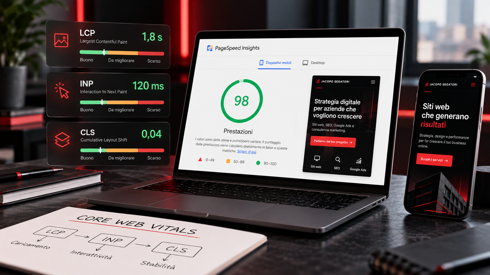Core Web Vitals: come migliorare velocità e prestazioni del sito web